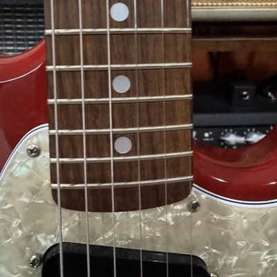 1995 Fender MG-69 Mustang Reissue - Fiesta Red - Made in Japan (MIJ) - Includes Hardshell Case image 4