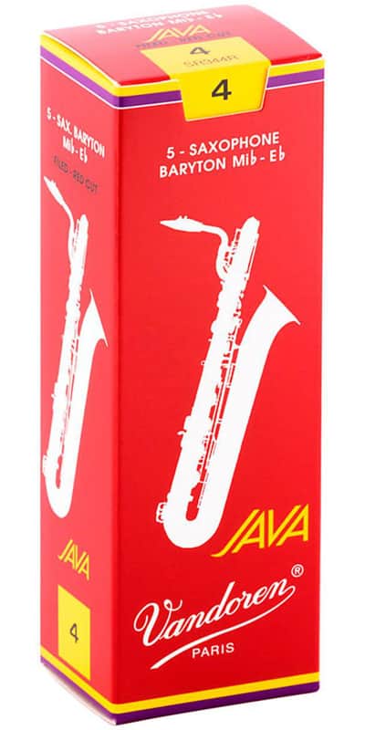 Vandoren SR344R Java Red Series Baritone Saxophone Reeds - Strength 4 (Box of 5) image 1
