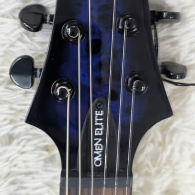 Mint Schecter 2452-SHC 6 String RH Electric Guitar Omen Elite-6 See Thru Blue Burst image 5