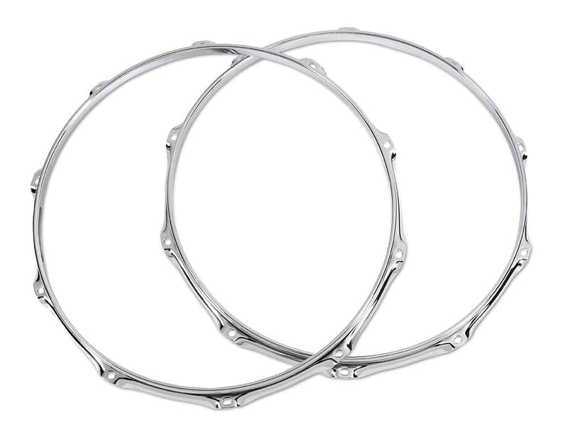 DW True Hoop 14" 10 Lug Snare Batter & Resonant Pair - Chrome image 1