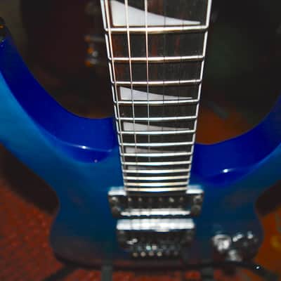 2000's Jackson JS Skulls Series Dinky JS32 DKA Archtop Guitar in Transparent Tiger Blue, w/ New Dunlop Straploks, New Skull Hardware, & Nice ABS Hardshell Case image 12