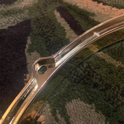 Fly By Night? Brass Die Cast Hoop 14” - 8 Lug - Batter Side (Top) - Brass - Drumhead included image 10