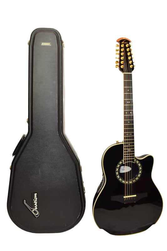 2003 Ovation 1866 Legend 12-String Acoustic Electric Guitar, Black w/ Case image 1