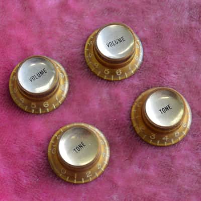 Vintage 1960s Gibson Gold Reflector Knob Set ES-335 SG Standard Custom Les Paul image 1