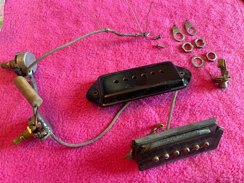Vintage 1952 Gibson P90 P-90 + IRC wiring harness for Les Paul goldtop jr Junior es-150 es-125 130 135 archtop image 1