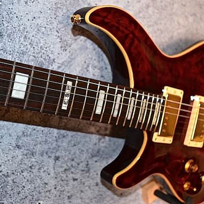 ESP Left Handed E-II Mystique 2015 See Thru Black Cherry Lefty Guitar image 3