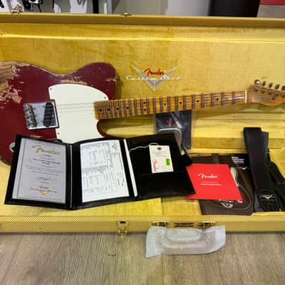 Fender Custom Shop LTD 50s C-WAH PINE ESQUIRE SUPER HEAVY RELIC AGED CIMARRON RED image 4