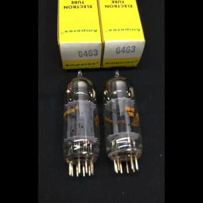 NOS MATCHED PAIR AMPEREX 6463 Dual Triode VINTAGE Audio VACUUM TUBES 10.9859 image 2
