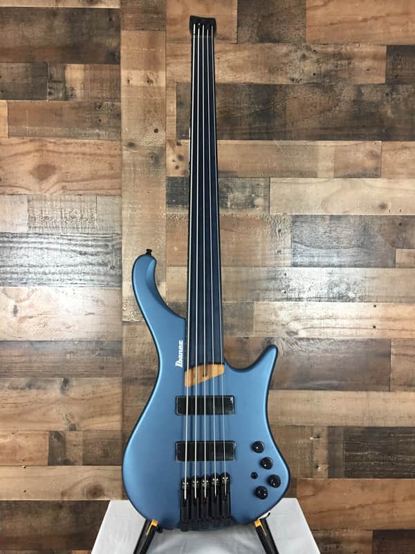 Ibanez EHB1005F Fretless 5-string Bass Guitar, Artic Ocean Matte, Gig Bag, 159 image 1