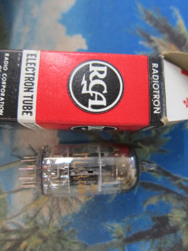 Vintage RCA 12AZ7 Preamp Driver tube, 1960s, Black Plates USA, Box, Test Strong/Balanced 1960s image 1