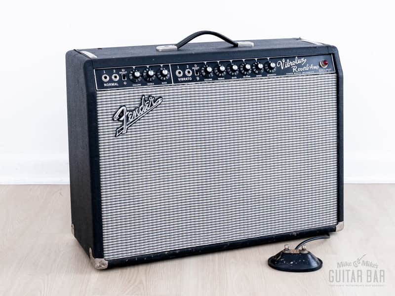 1966 Fender Vibrolux Reverb Black Panel Vintage Tube Amp w/ Jensen C10N, Ftsw - Excellent