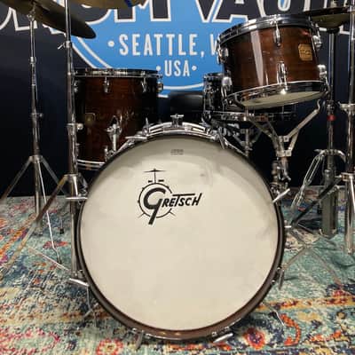 Gretsch Drum Kit, 20", 14", 12", 6x14" Early 1980s, Square Badge - Walnut image 2