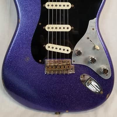 Fender Custom Shop B1 Limited Edition Poblano II Strat Relic Electric Guitar, Purple Sparkle W/ Case image 3