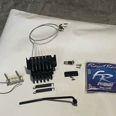2000's Made in Germany Floyd Rose Speedloader Black Tremolo Bridge Vibrato & Arm Set w/ Strings image 1