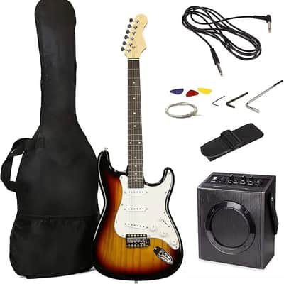 Electric Guitar Kit with 10-Watt Amp, Gig Bag, Picks, Spare Strings image 1