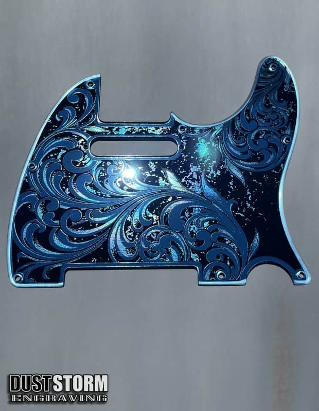 Telecaster 8 Hole Pickguard Acrylic Blue Mirror Guitar Scratch Plate for Fender American/Mexican Standard Tele Cut for Modern Style Parts image 1