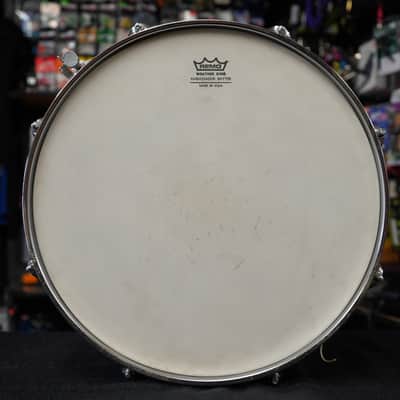 1970s Ludwig USA Acrolite 5x14" Aluminum Snare Drum w/ Blue & Olive Badge image 8