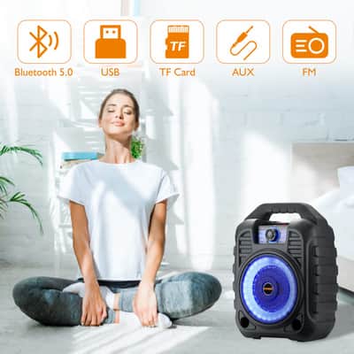 EARISE T26 Portable PA System with Wireless Microphone, Bluetooth Speaker, Karaoke Machine, FM Radio, Audio Recording, Remote Control, TF Card/USB/AUX Support image 6