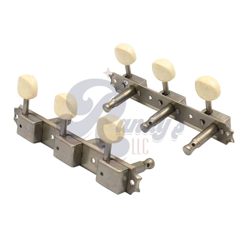 HOSCO 2052ANS Aged Relic Tuners by Gotoh® w/ Oval Buttons (3-On-Plate) - Fits Gibson®-Aged Nickel image 1