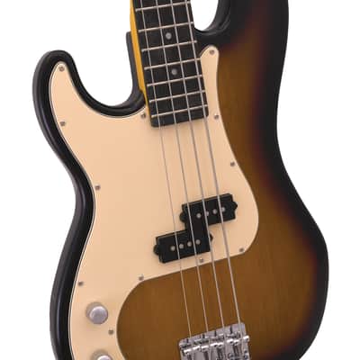 CNZ Audio PB Left Handed Electric Bass Guitar - Rosewood Fingerboard, Maple Neck, Sunburst image 3