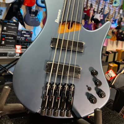 Ibanez Standard EHB1005F Fretless 5-string Bass Guitar - Arctic Ocean Matte 768 GET PLEK'D image 5