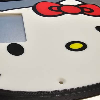 3D Printed Hello Kitty Strat Pickguard - Instant Kawaii Upgrade | Fits Standard Strat / Squier - No Sold-Out Guitar Needed! image 3