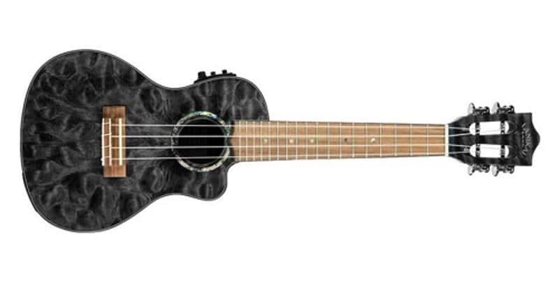 Lanikai QM-BKCEC Quilted Maple Black Stain Concert Acoustic-Electric Ukulele image 1