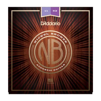D'Addario NB1152 11-52 Nickel Bronze Acoustic Custom Light - Acustic Guitar Strings image 1