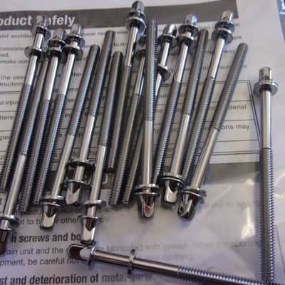 Tama Imperialstar Lot of 17 Bass Drum 3.5" Tension Rods, Manual Book, Drum Key 1 replacement inner lug threaded sleeve + holder image 2