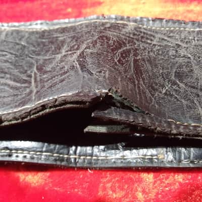 Badass Black Naugahyde Bass Strap 3 Inches Wide Vintage Ace 60s-70s image 12