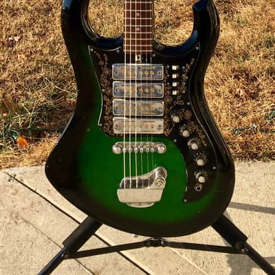 Vintage Teisco Kimberly Apollo Green Burst 4 Pickup Version image 1