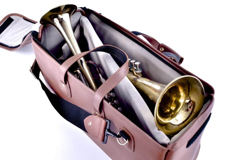 Trumpet Gig Bag - Double Trumpet or Trumpet/Flugelhorn - Leather - Glenn Cronkhite image 1