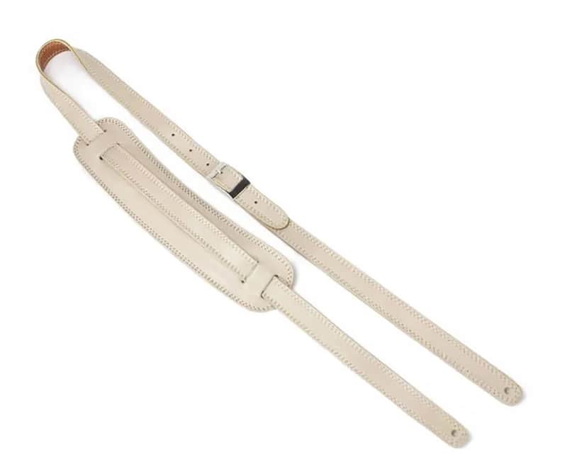 Henry Heller Vintage 50's Garment Leather Guitar Strap in Bone image 1