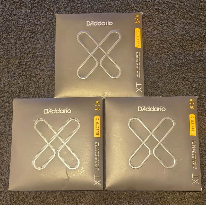 Three (3) Packs D'Addario XTE1046 10-46 XT Nickel Plated Steel Regular Light Electric Guitar Strings, 10-46 COATED image 1