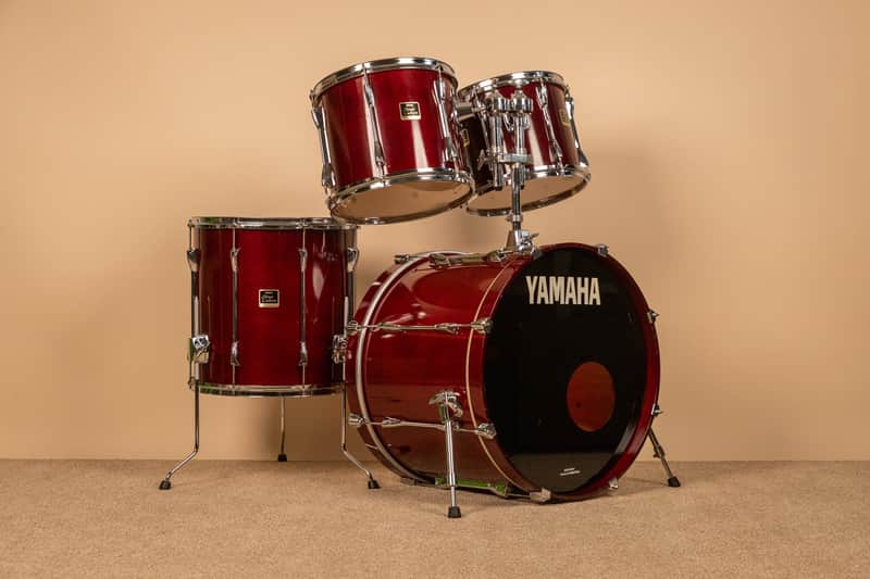 1990s Yamaha Stage Custom Cranberry Red Drum Set