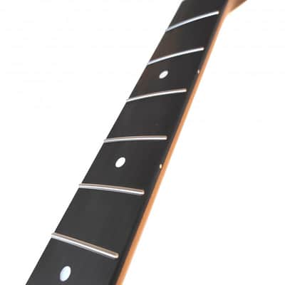 LEFT HANDED 22 frets Satin Nitro varnished Roasted Mapple Strat Neck with rosewo image 3