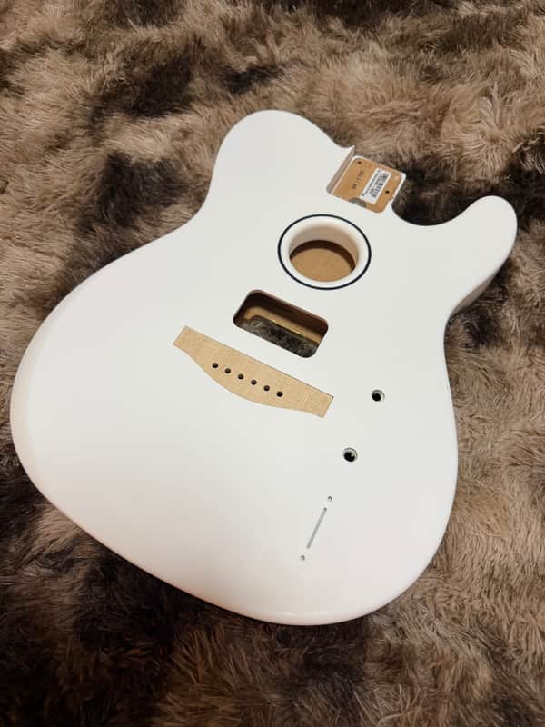 2025 Fender Finneas Artist Series Limited Edition American Acoustasonic Telecaster Body - Satin Arctic White image 1