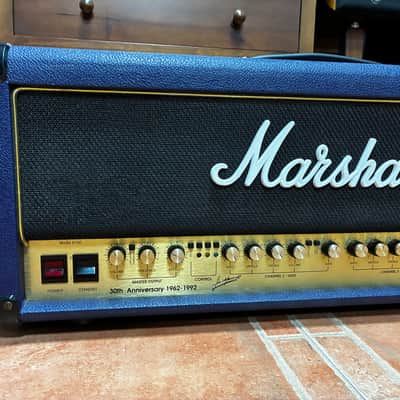 Marshall 6100 Anniversary Edition Head – 30th Anniversary (1962–1992) – Rare Blue Tolex + Original Footswitch image 2