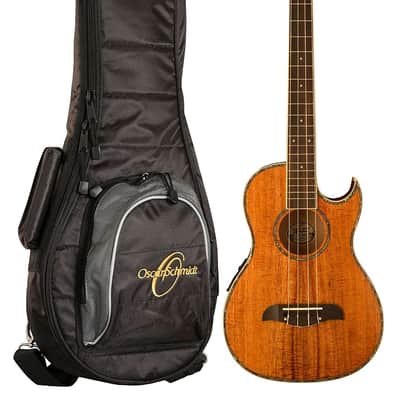 Oscar Schmidt OU55CEK Koa Top Wood Baritone Size Acoustic-Electric 4-String Ukulele w/Gig Bag image 1