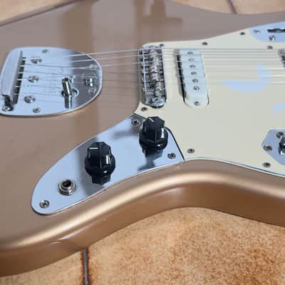 Fender JG-66 Rare Jaguar Reissue MIJ 2002 matching headstock shoreline gold japan set pickups MS Tornade 62’ image 7