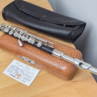 Vintage Uebel Handmade German Professional C Piccolo w/ Split E Grenadilla Wood Boehm w/ Silver Headjoint Leather Pads Nice image 20