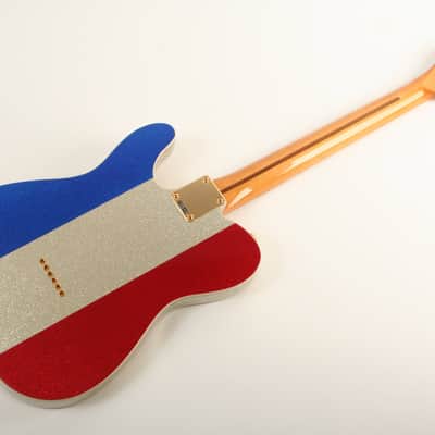 Fender Buck Owens Telecaster Maple Fingerboard Red Silver and Blue Sparkle MX24059251 image 8