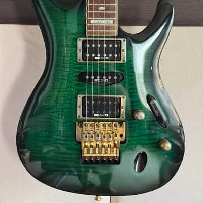 1993 Vintage Ibanez S540FM Royal Green Sunburst MIJ image 2