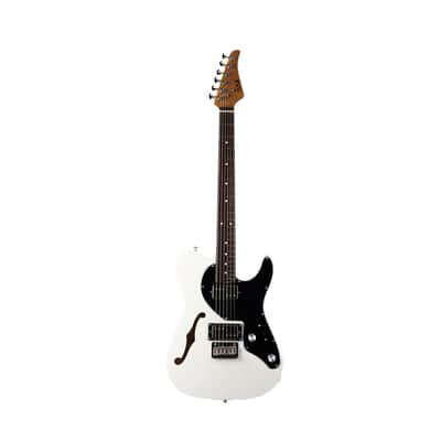 Eart Guitars, E-TT72, Semi Hollow Body Electric Guitars Humbucker Pickups Fixed Bridge LP3, White image 1