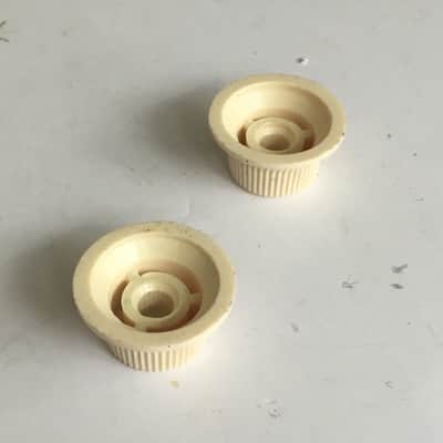Two Vintage Fender Knobs Strat Green Numbers Fonts Relic Stratocaster 3 Spokes image 4