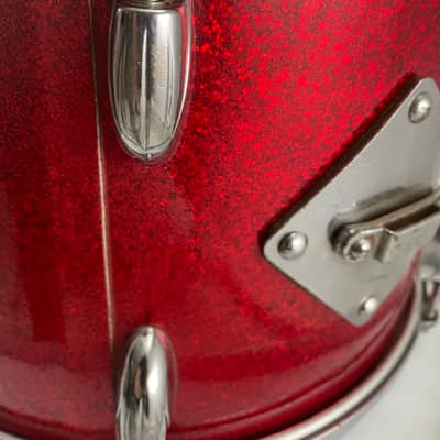 Gretsch 1950’s Broadcaster 3-ply red sparkle drum kit. 20-13-16-14x5 1/2 image 15