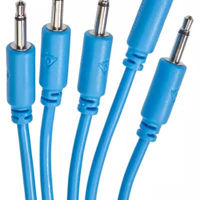 Black Market Modular Eurorack Patch Cables (100cm - Blue - 5 Pack) image 3