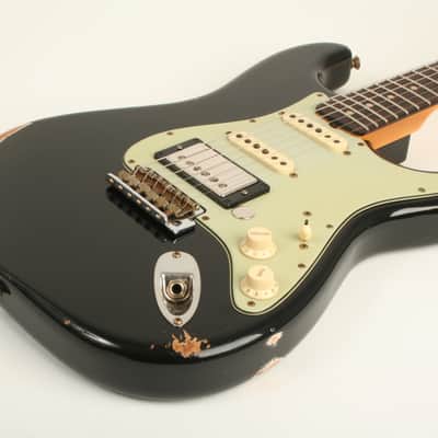 Fender Custom Shop 1959 Stratocaster HSS Relic 3A Rosewood Fingerboard Aged Black CZ590355 image 3