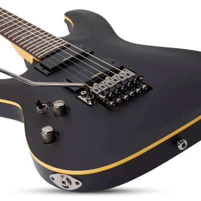 Schecter Demon-6 FR Left Hand Electric Guitar - Satin Black (3666) image 3