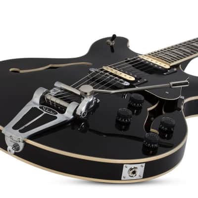 Schecter Corsair Semi-Hollow with Bigsby Vibrato 2020s Gloss Black image 3
